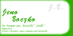 jeno boczko business card